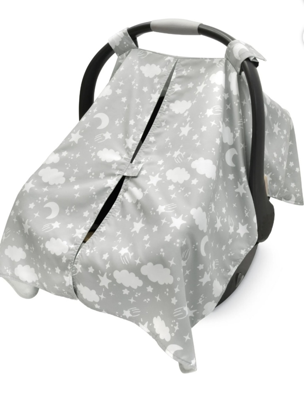 Grey Cloud & Stars Infant Car Seat Cover - Privacy Canopy